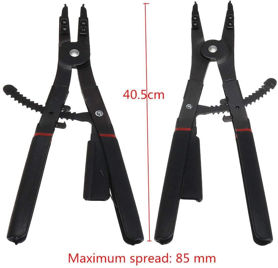 C.W.USJ Hand Tool Circlip Plier 16 Inch 2Pcs LarCirclip Snap Ring Pliers Set Retaining Ring Ratcheting with Xtra Tips