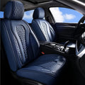 Coverado Leather Seat Covers Front, 2-Pack Universal Seat Covers for Cars, Waterproof Luxury Leatherette Car Seat Cushions, Auto Car Seats Protectors, Driver Seat Covers Fit for Most Vehicles Blue