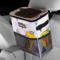 HOTOR Car Trash Can with Lid and Storage Pockets, 100% Leak-Proof Car Organizer, Waterproof Car Garbage Can, Multipurpose Trash Bin for Car - Triangle