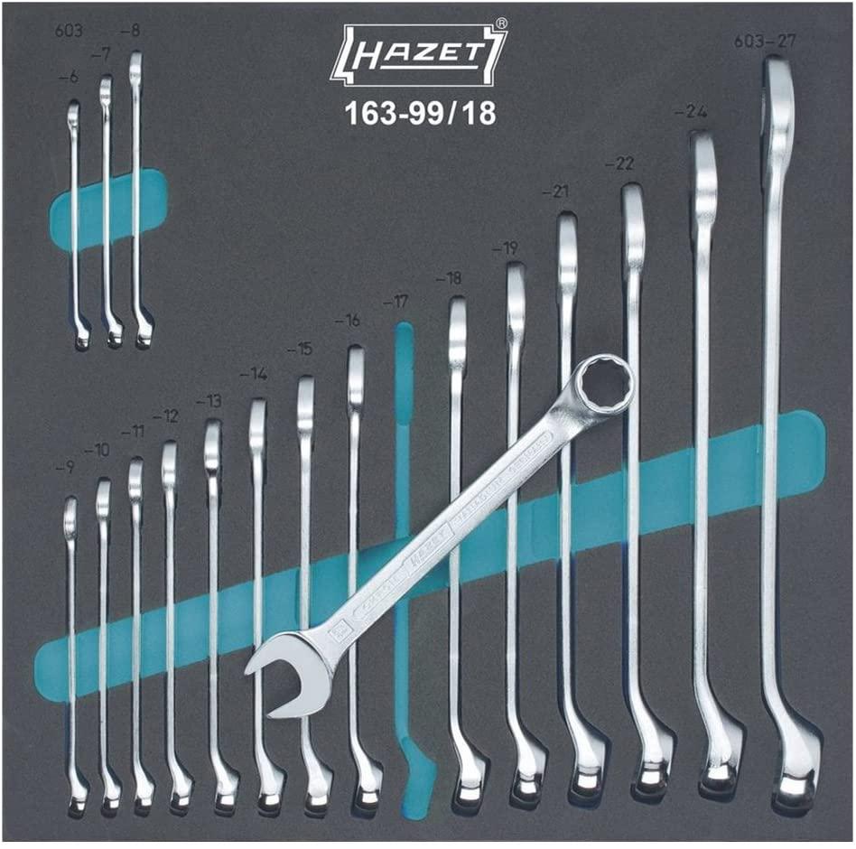 HAZET 163-99/18 12-Point Traction Profile Combination Wrench Set - Multi-Colour