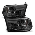 For 09-16 DodRam Pickup 1500 Sonar Light Bar DRL Projector Headlights (Smoke) YD-PRO-DR09-LBDRL-SM