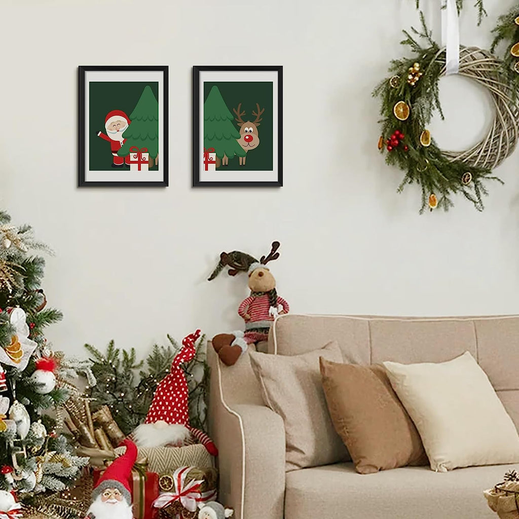 upsimples 10x14 Picture Frame Set of 5, Display Pictures 8.5x11 with Mat or 10x14 Without Mat, Wall Gallery Poster Frames, Black