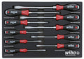 Wiha 53180 | 10 Piece Extra Heavy Duty SoftFinish Cushion Grip Screwdriver Tray Set