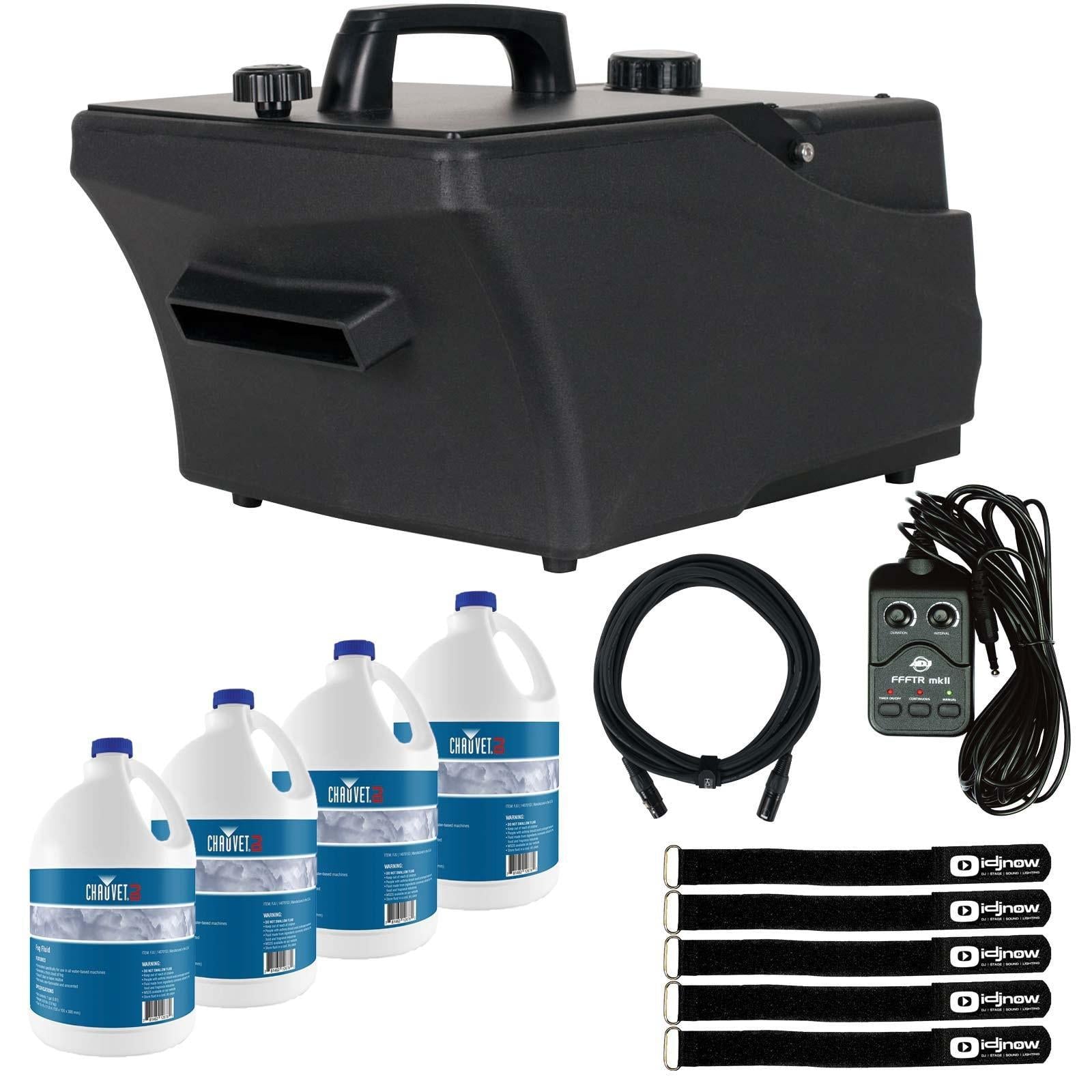 American DJ Entour Chill 800 Watt High-Output Continuous Low-Lying Fog Machine with 4 Gallons of Premium Fog Juice Package