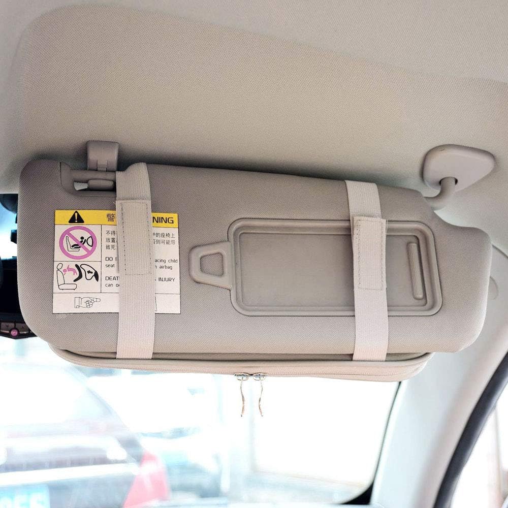Da by Car Sun Visor Organizer Auto Car Visor Pocket and Interior Accessories Car Truck Visor Storage Pouch Holder with Multi-Pocket Net Zippers(Black)