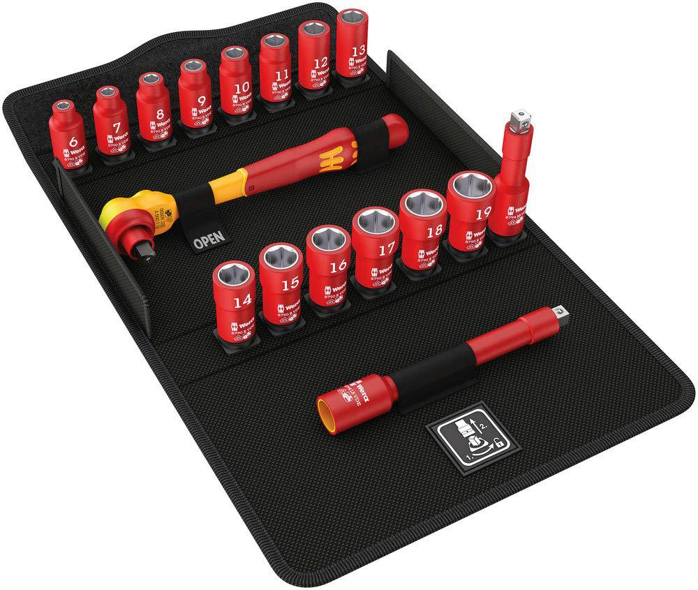 W05004970001 8100 SB VDE 1 Zyklop Ratchet Set, Insulated, 3/8", (Pack of 17)