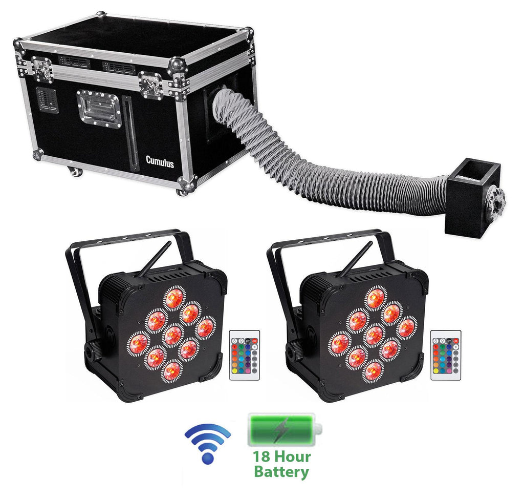 Chauvet DJ CUMULUS Fog Machine Professional DMX Fogger+(2) Wireless Wash Lights