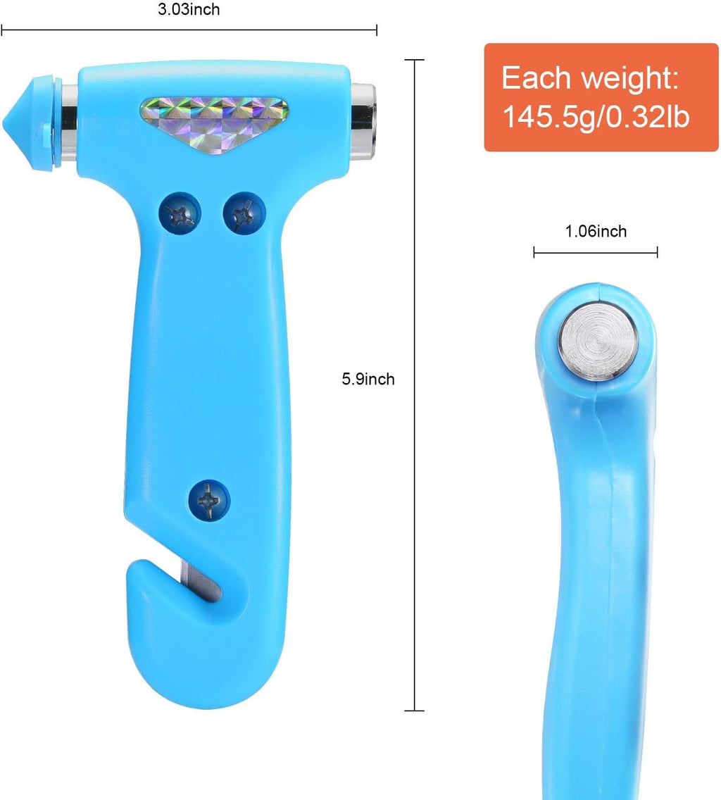 THINKWORK Car Safety Hammer for Teen Boy and Men's Gifts, Blue Three-in-One Emergency Escape Tool with Window Breaker and Seat Belt Cutter, Safety Emergency Car Escape Tool for Family and Children.