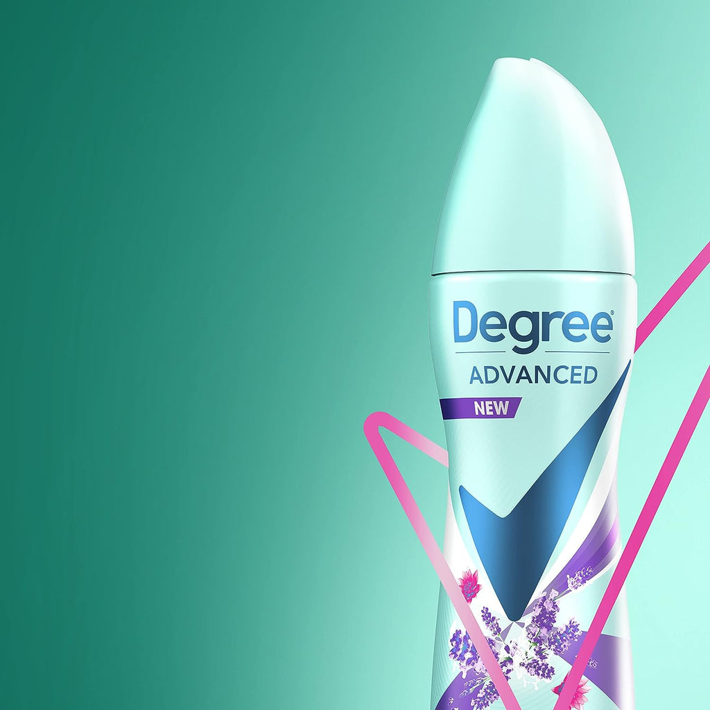 Degree Antiperspirant Deodorant Dry Spray 72-Hour Sweat and Odor Protection Lavender and Waterlily Deodorant Spray For Women With MotionSense Technology 3.8 oz 3 Count
