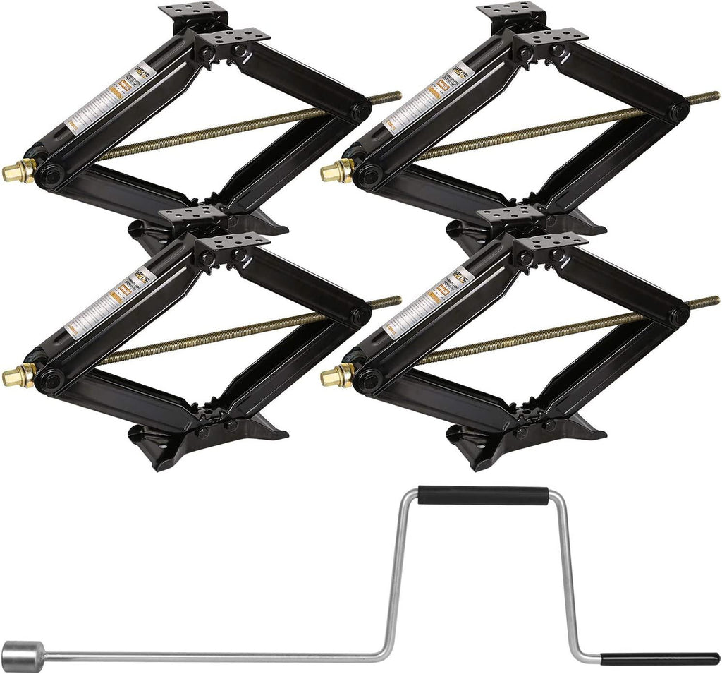 WEIZE Camper RV Trailer Stabilizer Leveling Scissor Jacks with Handle 24" 5000lbs Set of 4