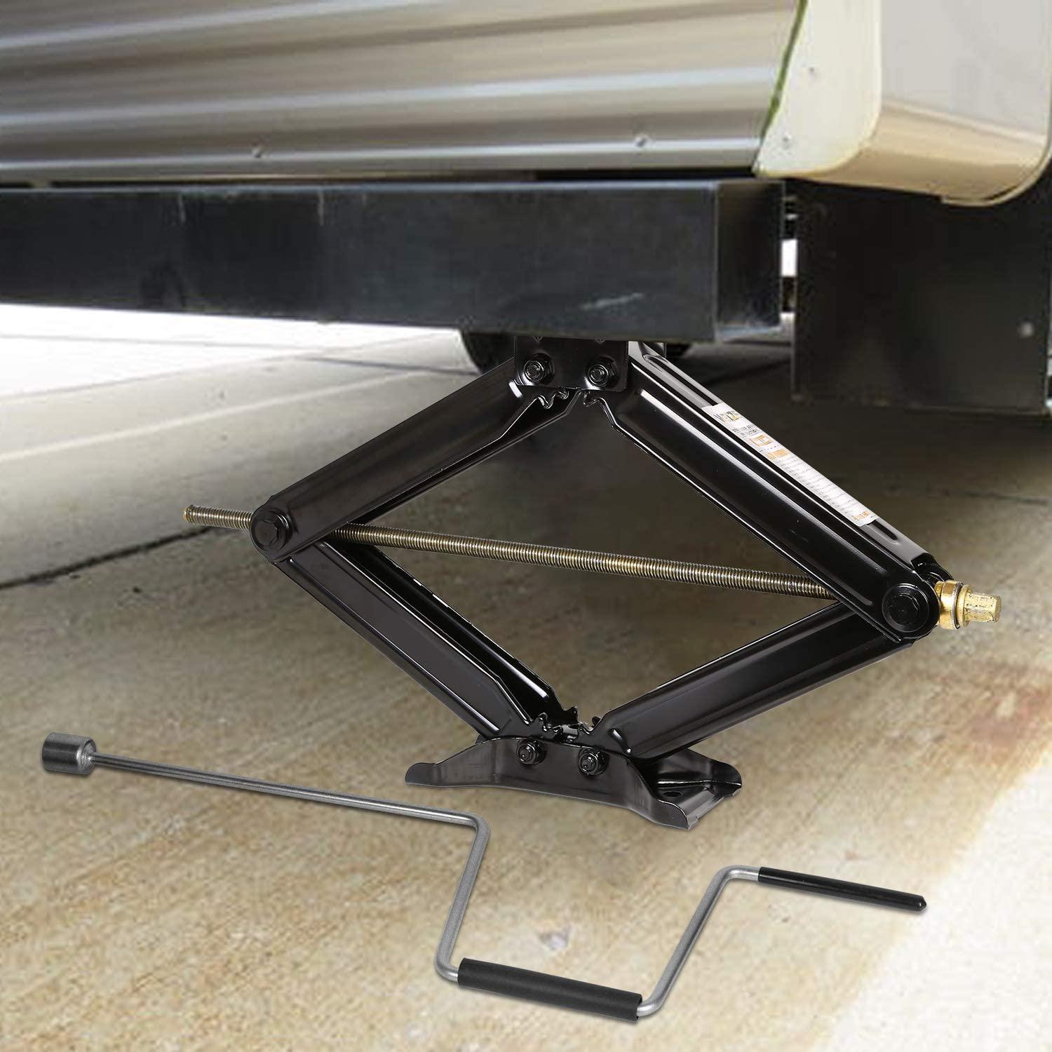 WEIZE Camper RV Trailer Stabilizer Leveling Scissor Jacks with Handle 24" 5000lbs Set of 4
