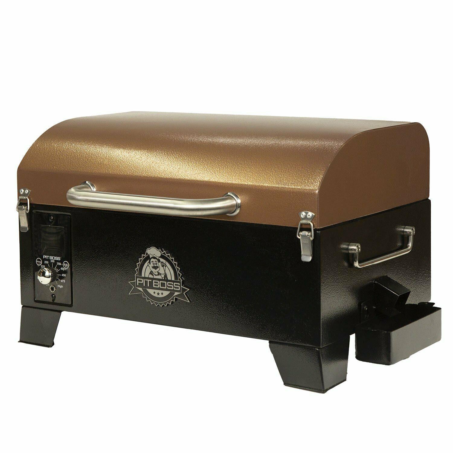 Portable Tabletop Pellet Grill Copper Grilling Cooker Camping Yard Outdoor NEW