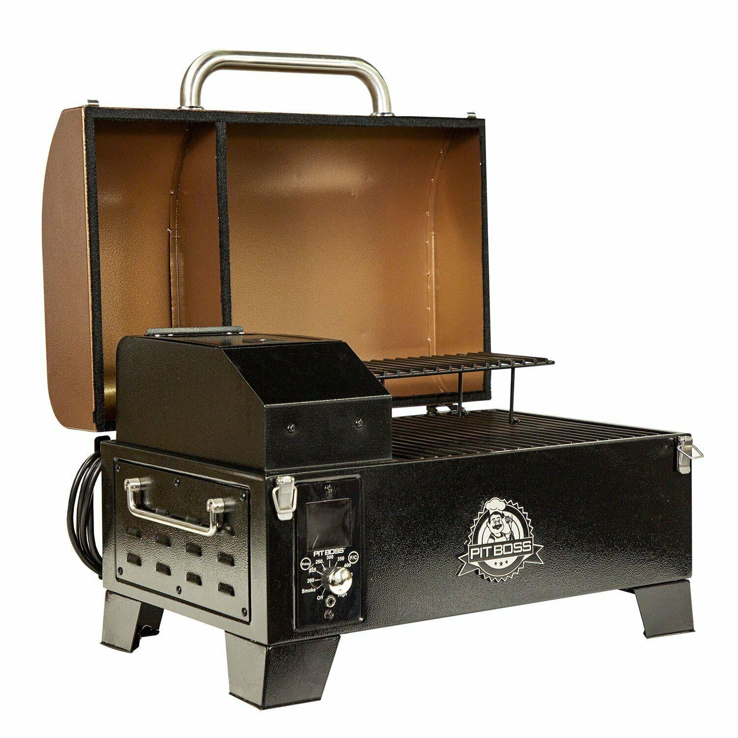Portable Tabletop Pellet Grill Copper Grilling Cooker Camping Yard Outdoor NEW
