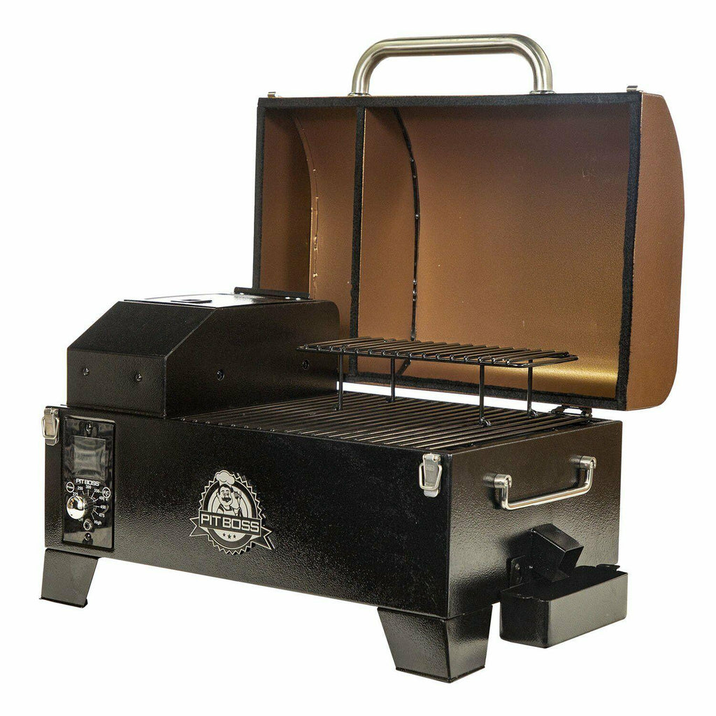 Portable Tabletop Pellet Grill Copper Grilling Cooker Camping Yard Outdoor NEW
