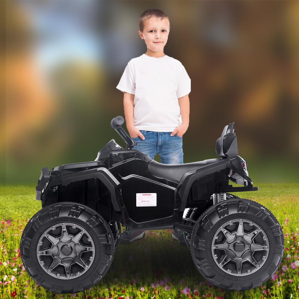 URHOMEPRO Kids Ride On ATV, 12V Battery Powered Kids Electric Cars, 4 Wheeler Quad with Headlights, MP3, USB, Volume Control, LarSeat, Electric Ride on Toys for Boys Girls, Two Speed Mode, Q11319