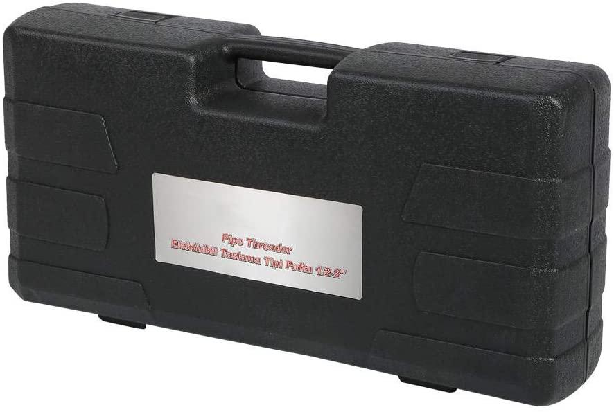 A sixx Pipe Threading Machine, Portable Ratchet Pipe Threader Kit, with 6 Dies for(US Standard 110V)