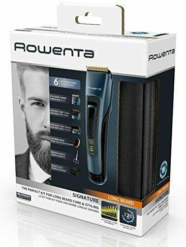 Rowenta Kit Care Beard Signature TN4500 Trimmer And Barber Titanium 120 Min