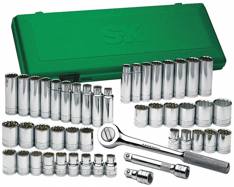 1/2 In Dr 12-Pt Fractional/Metric Socket Set - 47-Pc