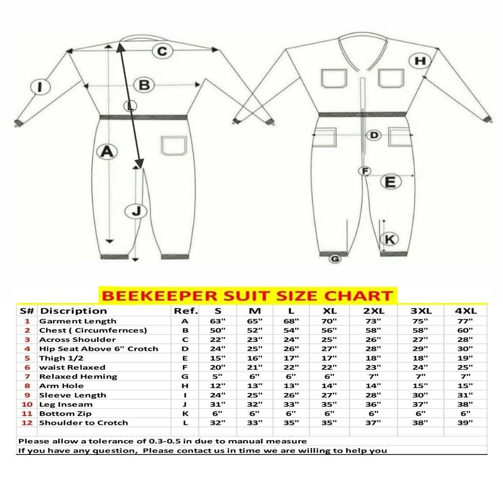 MS Professional 3 Layer Bee Suit Apiarist Ventilated Beekeeper Protective Suit with One Pair Gloves Apiary Beekeeping Suit Bee Sting Proof Suit with Fencing Veil (X-Large, White)