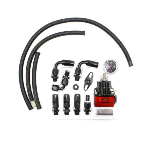 Adjustable Fuel Pressure Regulator Kit 100psi Oil Press Gauge AN6 Fitting
