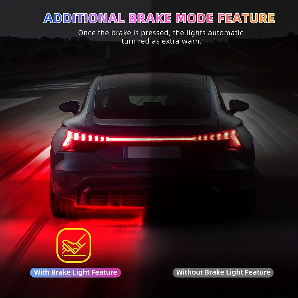 4pcs RGB Car Led Lights Bar,Car Led Lights With App, Music Mode Car Underglow Strip Lights, Waterproof Underglow LED Light Kit For SUVs,Trucks