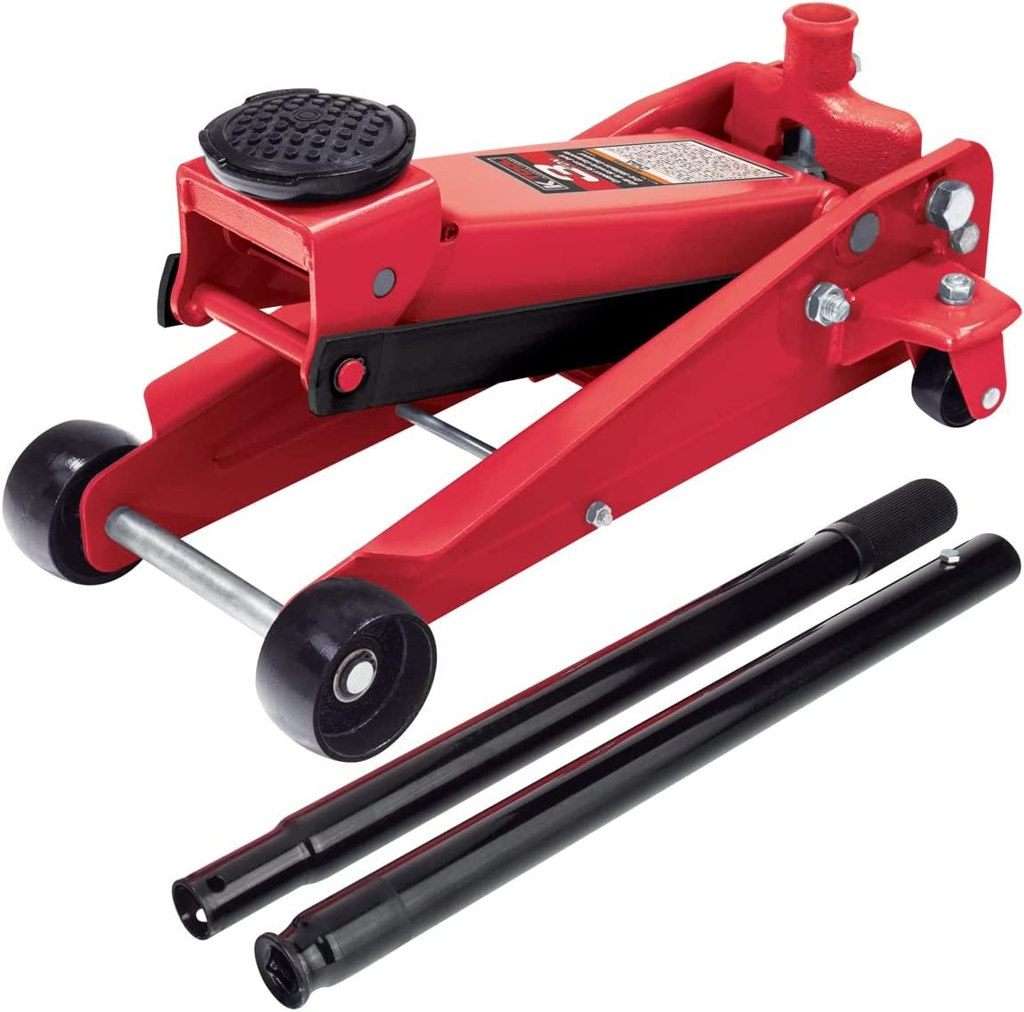 K Tool International 3 Ton Floor Jack Compact Service Jack Wide Lifting RanJacks Cars and Truck, Swivel Rear Casters, Heavy Duty Steel, Premium Material KTI63131B