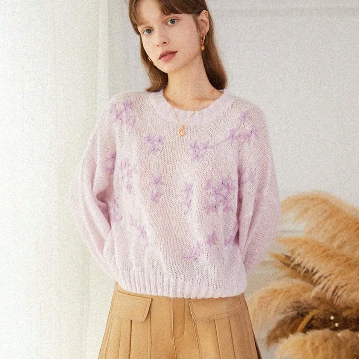 floral lady casual sweater
