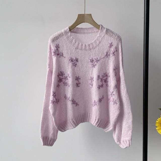 floral lady casual sweater