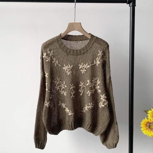 floral lady casual sweater