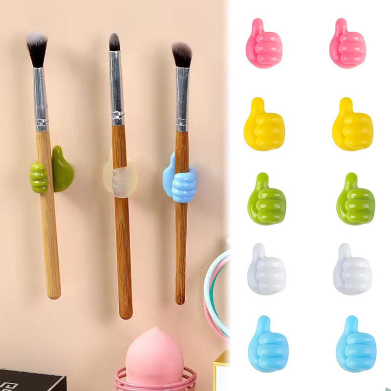 8Pcs Hand-shaped Rubber Holder Glasses Cable Power Cord Charging Line Self Adhesive Mini Hook Car Storag Organizer Gadget Decorations
