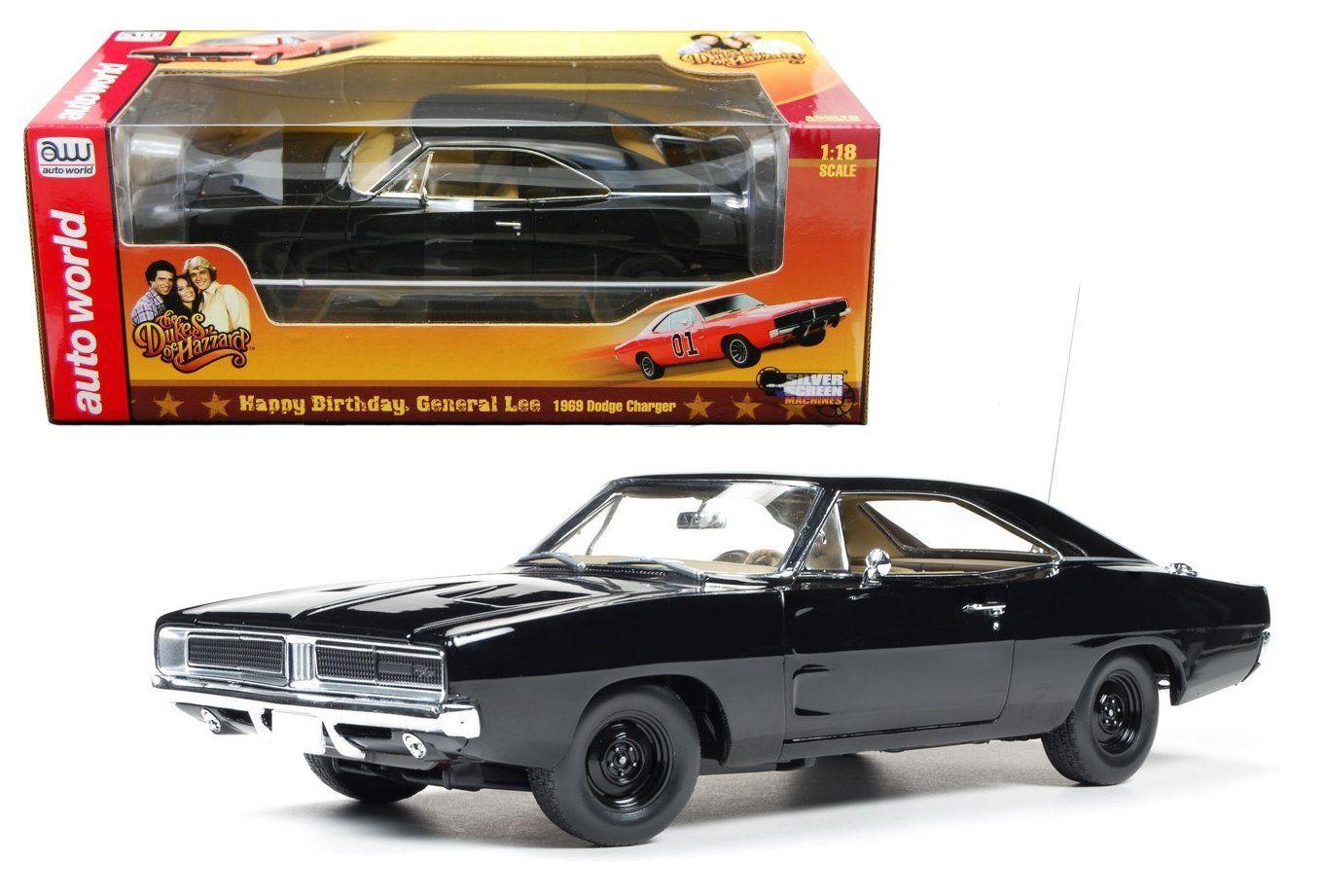 AUTO WORLD 1:18 DIECAST CAR HAPPY BIRTHDAY 1969 DODCHARGER GENERAL  AWSS110