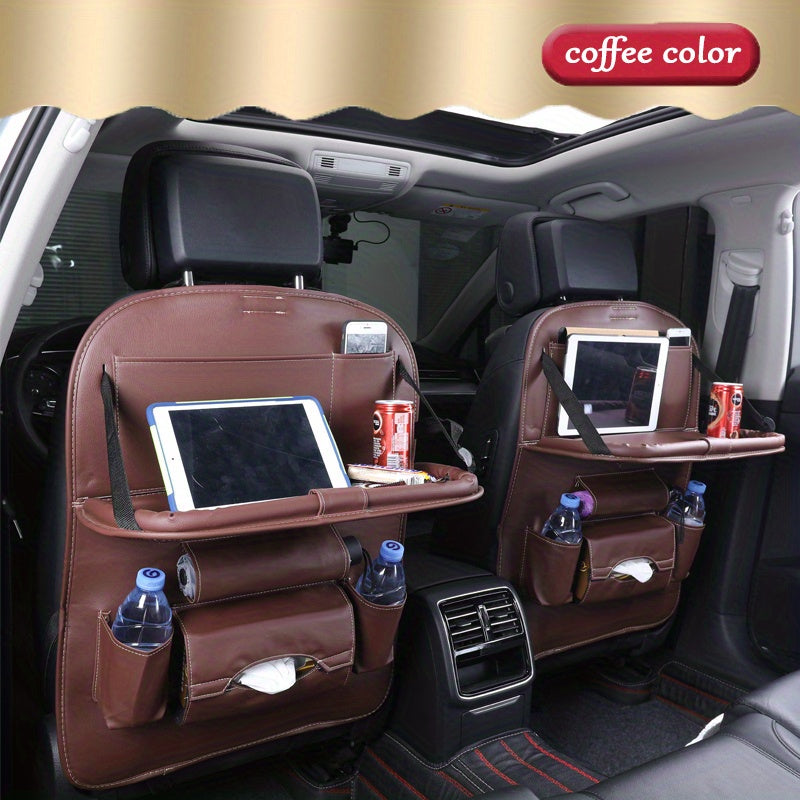 1pc Car Back Seat Organizers, StoraPockets Kick Mats Car Back Seat Protectors Tissue Boxcup Holder Laptop Table Car Eating Tray For ParOnly