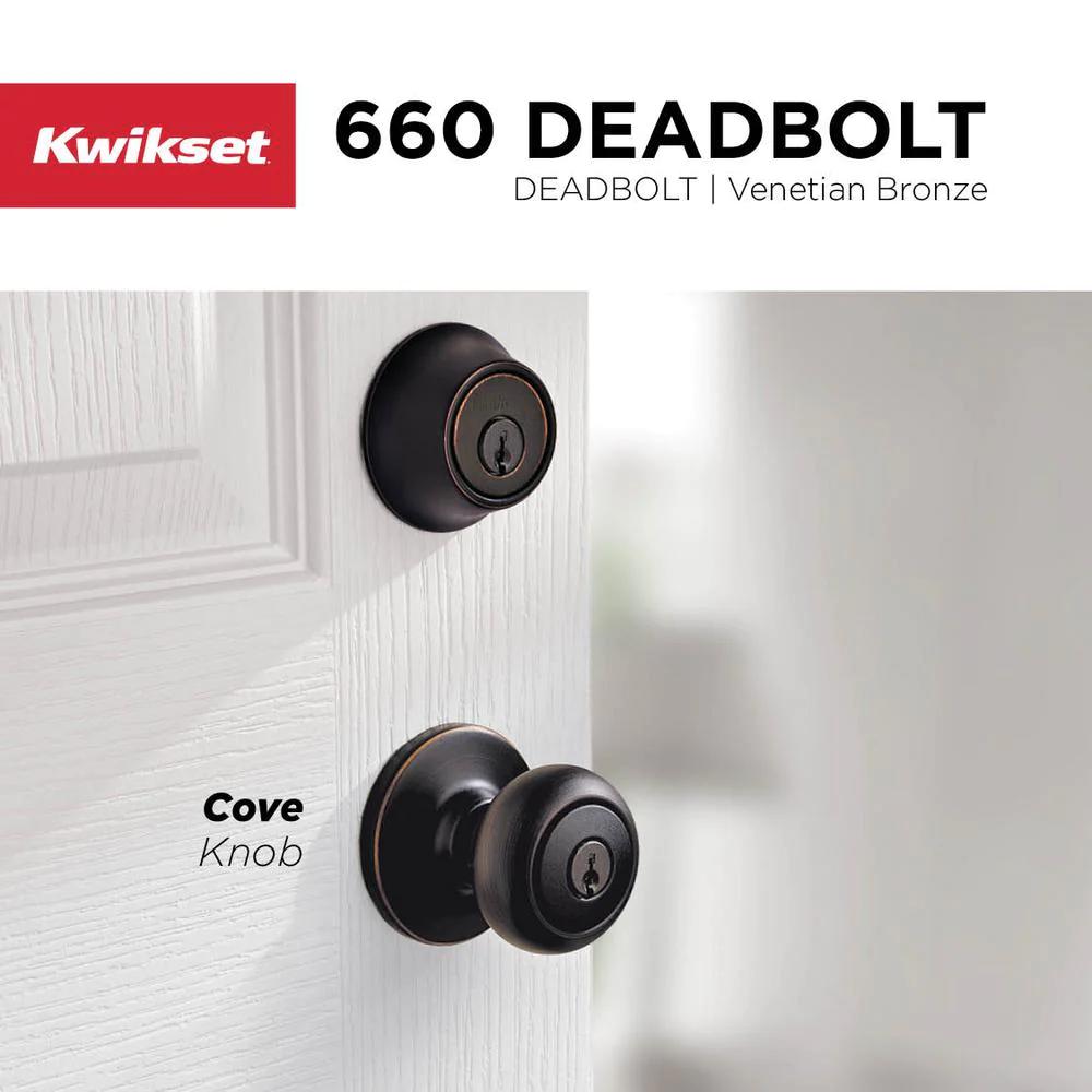 660 Series Venetian Bronze Single-Cylinder Deadbolt