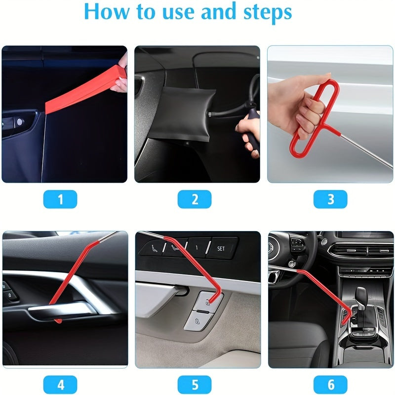 Car Repair Tool Kit Portable Automotive Tool Set  With Carrying Bag For Cars &amp; Trucks  Professional Emergency Car Tools Door Dent Repair Tool