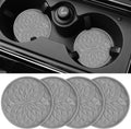 Car Cup Coaster [4 Pack] ME.FAN Silicone Car Coasters/Cup Mats - 2.75In Universal Non-Slip Recessed Car Interior Accessories - Car Cup Holder Insert Coasters Light Grey