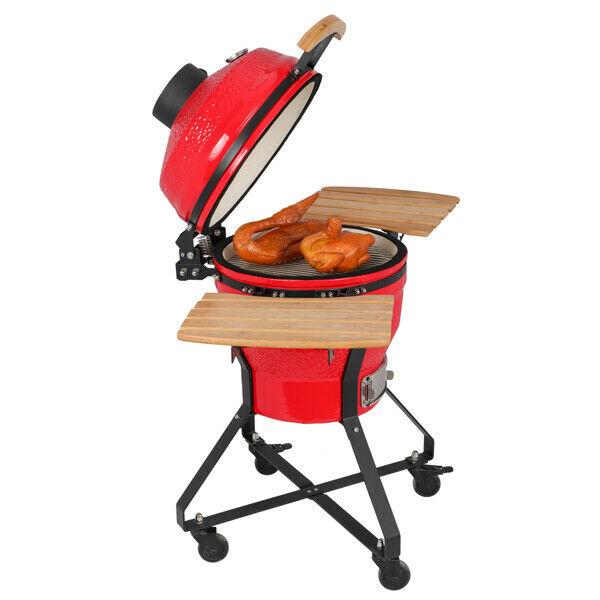 18in Steel Charcoal Grill Multiple CooSmoke Bake Roast For Courtyard Party