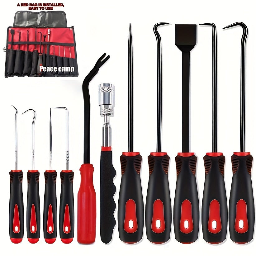 11pcs Precision Pick &amp; Hook Set With Scraper For Remove Automotive Electronics Maintenance Hoses Gasket Hand Pick Up Tools