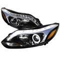 R8 Style Projector Headlight for 12 to Up Ford Focus, Black - 22 x 12 x 29 in.
