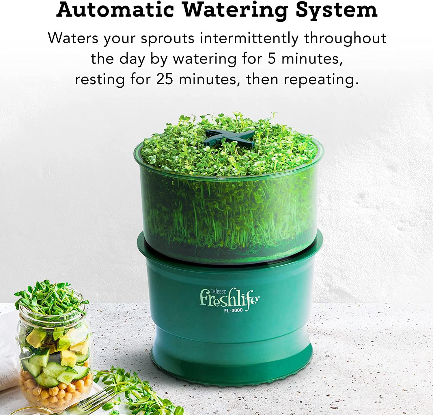 Tribest Fresh Life Sprouter FL-3000 Automatic Seed Sprouter For Sprouting Seeds, Green