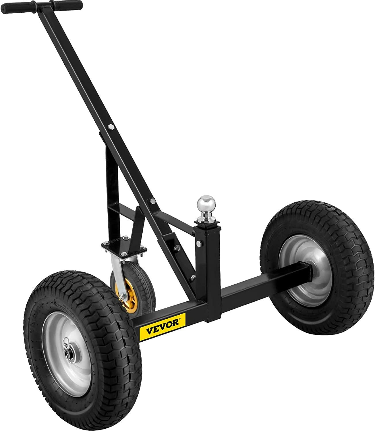 Adjustable Trailer Dolly, 800 Lbs Capacity Trailer Mover Dolly, 15.7" -23.6" Adjustable Height, 2" Ball Trailer Mover with 16" Wheels, Heavy-Duty Tow Dolly for Car, RV, Boat