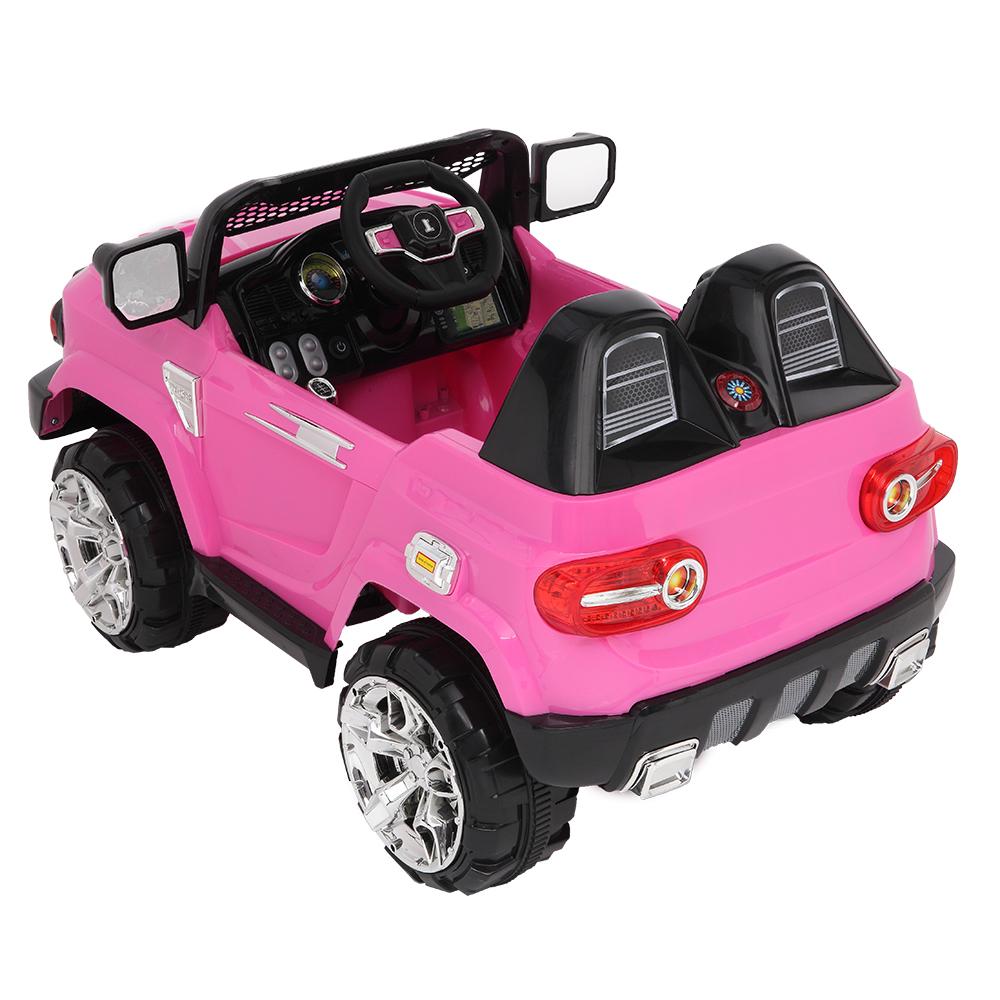 2023 Newest Electric Cars for Kids, Kids Electric Ride-On Truck, 3 Speeds Remote Control Car with LED Lights for Boys Girls Christmas Gifts to Ride on Pavement Grass Mud Gravel and Hills, Pink, Q8016