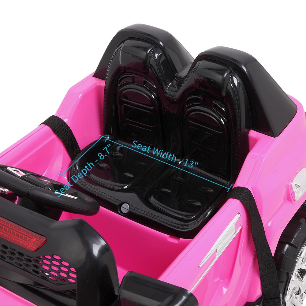 2023 Newest Electric Cars for Kids, Kids Electric Ride-On Truck, 3 Speeds Remote Control Car with LED Lights for Boys Girls Christmas Gifts to Ride on Pavement Grass Mud Gravel and Hills, Pink, Q8016