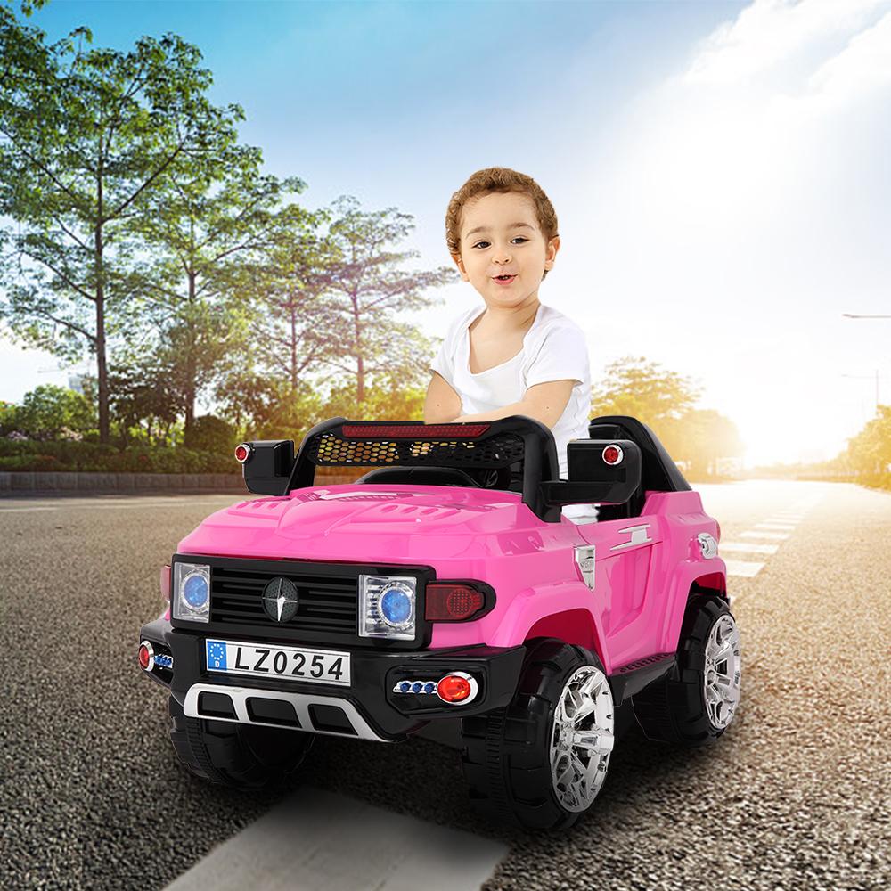 2023 Newest Electric Cars for Kids, Kids Electric Ride-On Truck, 3 Speeds Remote Control Car with LED Lights for Boys Girls Christmas Gifts to Ride on Pavement Grass Mud Gravel and Hills, Pink, Q8016
