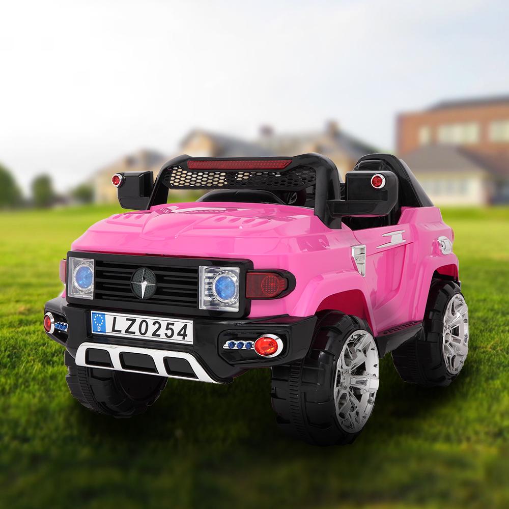 2023 Newest Electric Cars for Kids, Kids Electric Ride-On Truck, 3 Speeds Remote Control Car with LED Lights for Boys Girls Christmas Gifts to Ride on Pavement Grass Mud Gravel and Hills, Pink, Q8016