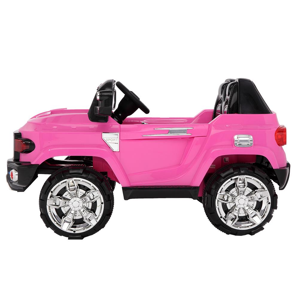 2023 Newest Electric Cars for Kids, Kids Electric Ride-On Truck, 3 Speeds Remote Control Car with LED Lights for Boys Girls Christmas Gifts to Ride on Pavement Grass Mud Gravel and Hills, Pink, Q8016