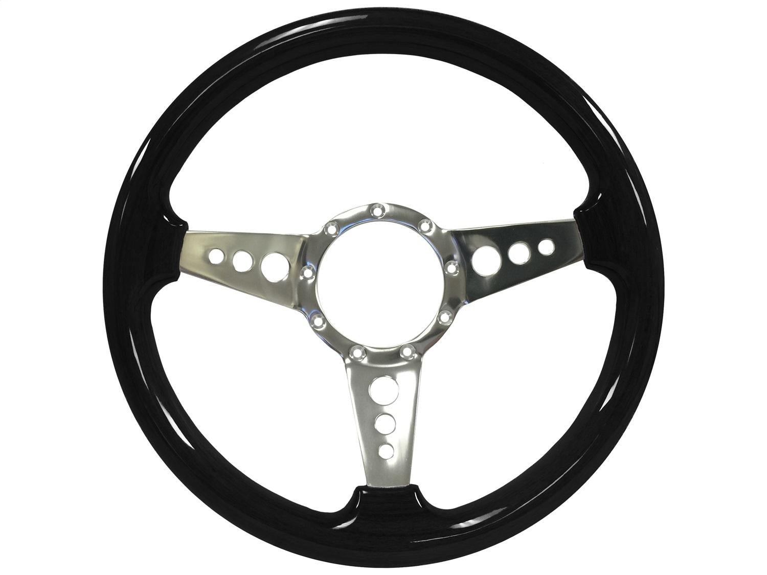 Volante Steering Wheels; S9 Sport Black Ash Finished Wood Grip with 3-Spoke Holes