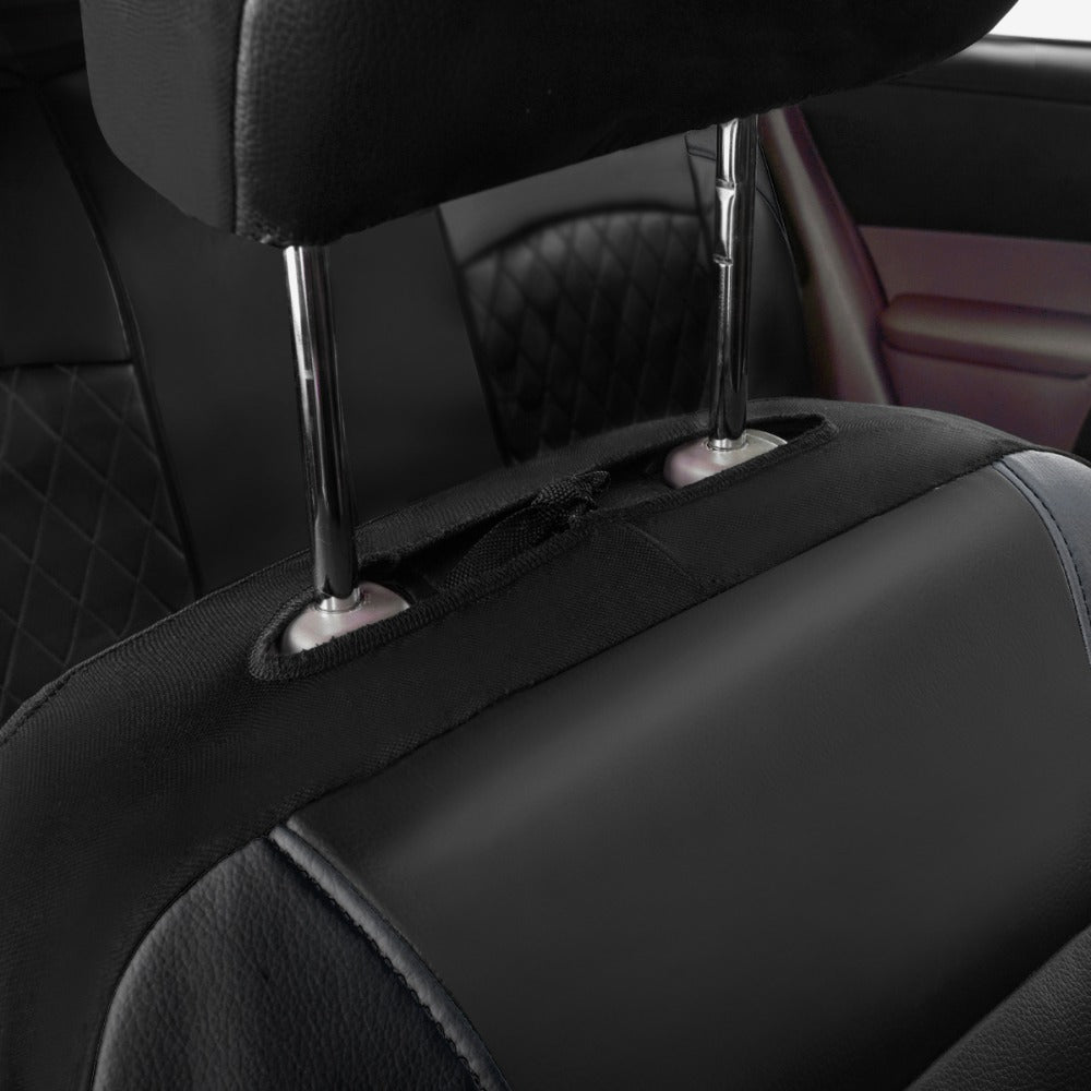 2pcs Car Front Seat Faux Leather Car Seat Covers, Car Seat Protector Covers, Removable Headrest Washable Car Seat Cover For Car, SUV, Van, Sedan