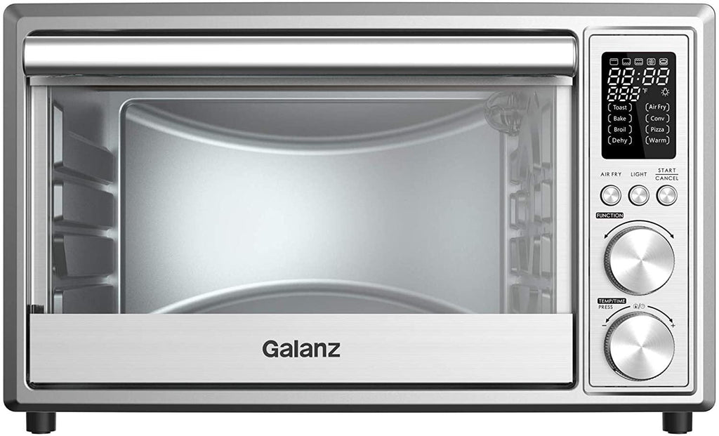 Galanz GTH12A09S2EWAC18 Digital Toaster Oven with Air Fry 1800W/0.9 Cu.Ft, 8 Pre-set CooFunctions, LED Display, Interior Light, 150F – 450F, 25L,  Steel