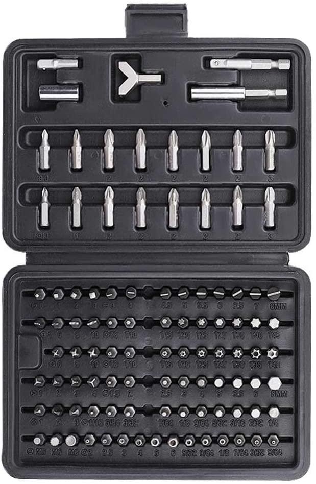 SHYPT Screwdriver 100 in 1 Set Precision 1/4 Inch Slotted Phillips Hex Screw Nuts Bits Ratchet Handle Multifunction Hand Tool Kit