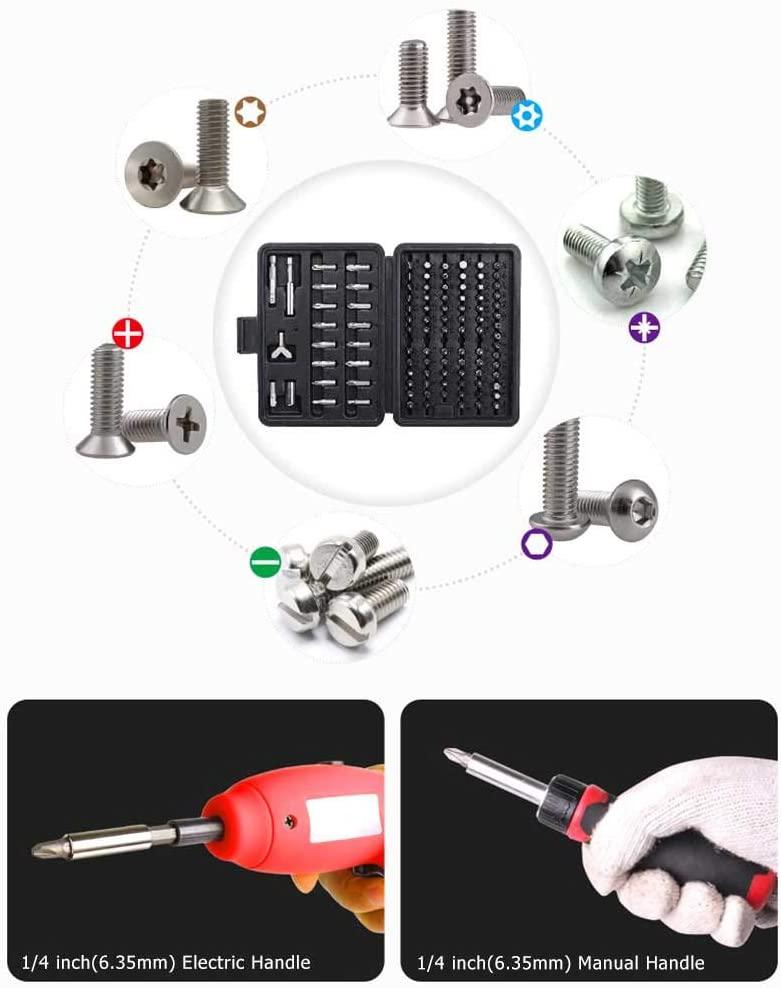 SHYPT Screwdriver 100 in 1 Set Precision 1/4 Inch Slotted Phillips Hex Screw Nuts Bits Ratchet Handle Multifunction Hand Tool Kit